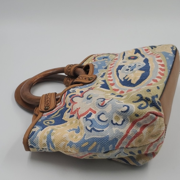 Fossil Floral Paisley Canvas Satchel Bag - Picture 6 of 9